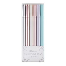 Ballpoint Pen Set 6 - Pack. Rich Black Ink with Smooth Finish and Ballpoint Pen Tip Perfect for Nearly All Surfaces. Perfect for Writing and Drawing by Erin Condren.