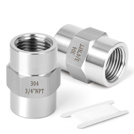TAISHER 2PCS Forging of 304 Stainless Steel Pipe Fitting, Coupling, 3/4-Inch Female Pipe x 3/4-Inch Female Pipe