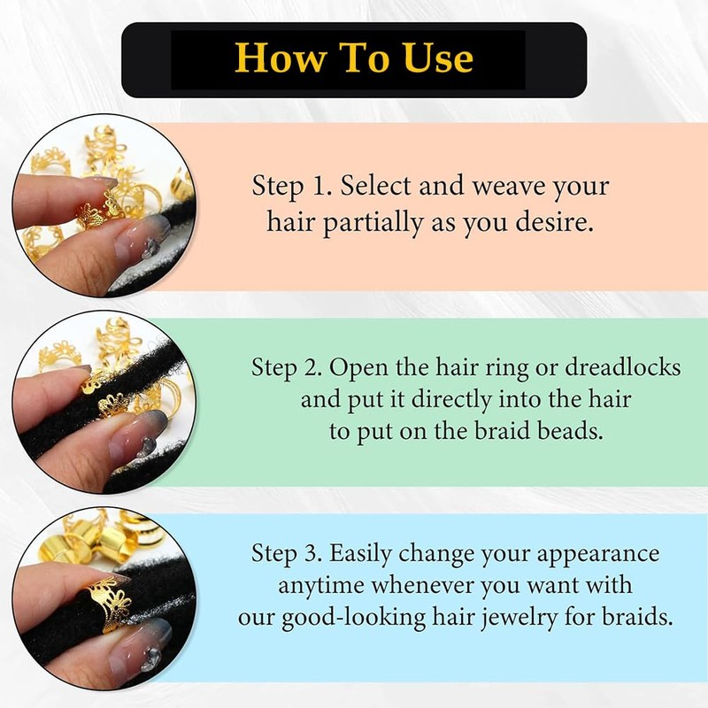 Dreadlock Jewellery, 250 Pieces Aluminium Dread Lock, Hair Accessories, Metal