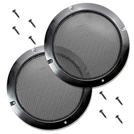 Kalevel 2 Pcs 8 Inch Speaker Grill Cover Metal Subwoofer Cover Mesh Speaker Grill Cover Guard Protector Black with Mounting Screws