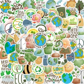 Save The Earth Stickers for Kids 100 Pcs Vinyl Waterproof Earth Day Stickers Water Bottle Envelopes Classroom Decals