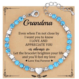 Btysun Christmas Gifts for Grandma, Grandma Christmas Gift Gigi Gifts Gemstone Bead Bracelet Nana 70th Birthday Gift Xmas Bracelet