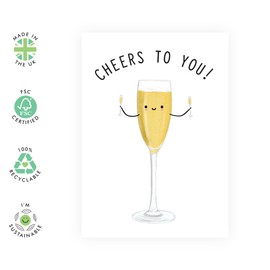 Congratulations or Celebration Card – Cheers to You – Gifts for Him, Her, Women, Men, Son, Daughter, Niece, Nephew, Cousin, Friends, Sister, Brother, Cousin, Colleagues - Comes with Fun Stickers