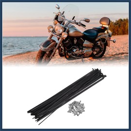 INFINAUTO 40 Pcs Bicycle Steel Spokes 13G Bike Spoke 260mm Length with Nipples for Most Bicycle Stylish Design