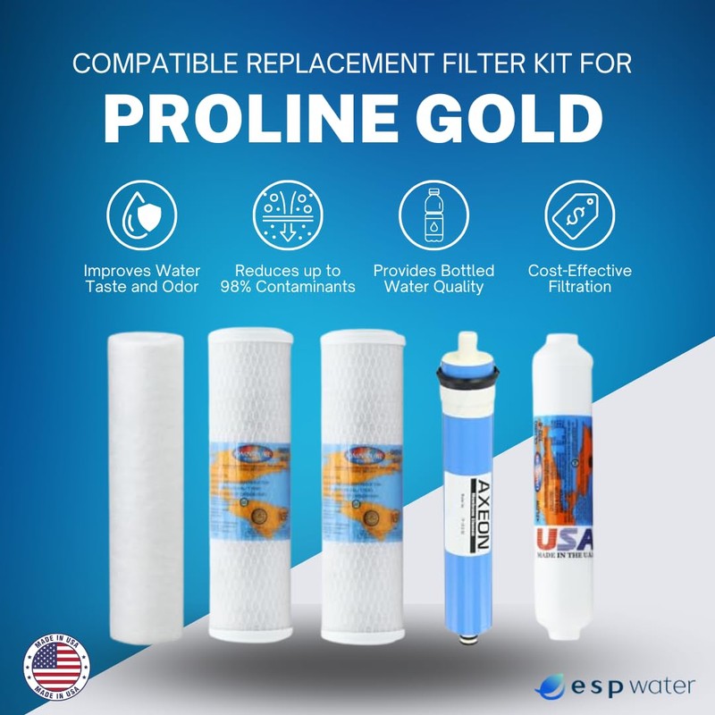 Compatible Proline Gold RO Filter Replacement Kit - Reverse Osmosis