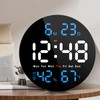 Brauthon 10" Digital Wall Clock with Large Display, LED Wall