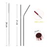 2 Stainless Steel Straws with Cleaning Brush, Reusable Eco Straws,