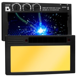 2x4 Auto Darkening Welding Lens, Adjustable Shade 5-13, HD True Color Technology, Gold 2x4-1/4 Welding Lens Replacement for Pancake and Pipeliner Welding Masks, Fits Standard Helmets and Welding Hoods