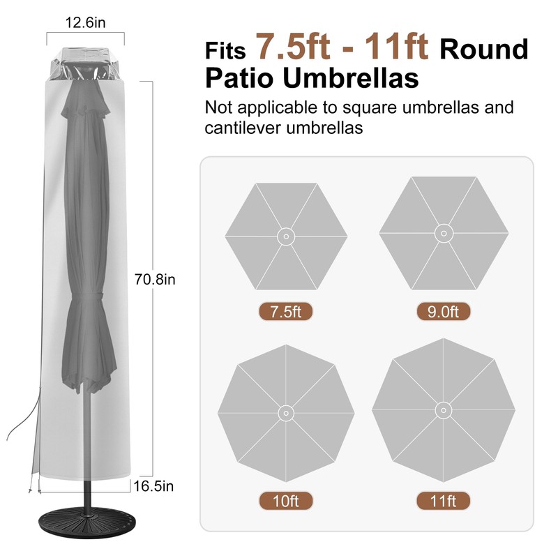 Solar Patio Umbrella Cover - Solar Outdoor Umbrella Covers with
