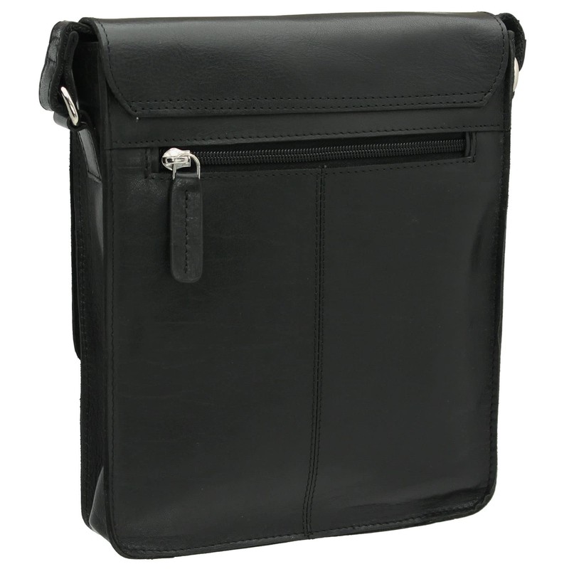 VISCONTI Leather Skyler A5 Messenger Bag S11 Black