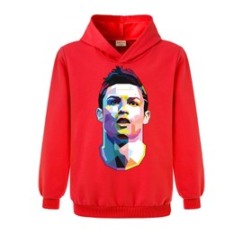 Xpialong Ronaldo Football Kit for Kids Football Hoodie+Pants Cotton Tracksuit Set (Red,12-13 Years,12 Years,13 Years)