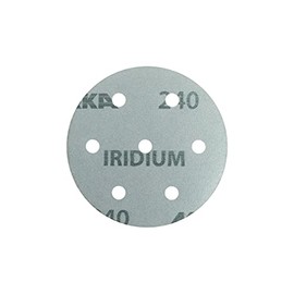 Mirka Iridium Premium Sandpaper Diameter 90 mm Velcro 7-Hole Grain 240 Pack of 50 / for Sanding Paint, Spatula, Primer, Wood, Steel, Mineral Materials, Plastic