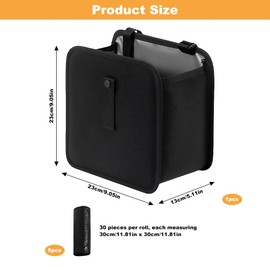 HXSYKJDM Car Rubbish Bin, Leak-Proof Car Rubbish Bin, Trash Collapsible Hanging Automotive Storage Foldable Bins, with 5 Rolls of Garbage Bags for Auto Travel