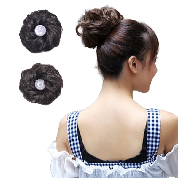 Bun Wig, Professional Finish in Seconds Easy Installation, Scrunchie Wig, Just Put On Curl, Volume Up, Point Wig, High Quality Fiber, Natural Finish, Angel's Closet, Black