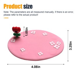 GAOLAOSY Car Dashboard Non-Slip Mat, 4" × 3.2" Multifunctional Adhesive Gel Pad for Car Interior, Cute Flower Sticky Dash Pad for Cell Phone, Keys, Glass, GPS, Coins, Mirrors (RedFlower/Pink)