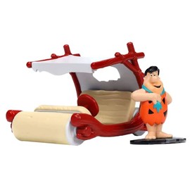 Picapiedra 1:32 - Vehículo móvil con Figura de pedernal de Fred Picapiedra fundida, Juguetes para niños y Adultos