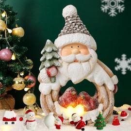 MAKIOTEKO 36 Pcs Christmas Miniature Figurines Kits, Mini Resin Santa Claus Christmas Trees Snowman Ornaments Micro Landscape Accessories for DIY Snow Globes Christmas Village Fairy Garden