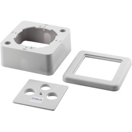 3loch Abdeckung & Aufputzrahmen weiß, für Antennendosen Sat-/ Kabel-TV mit 3 Ausgängen auf- & unterputz