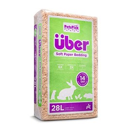 PETSPICK Uber Soft Paper Pet Bedding for Small Animals, Natural, 28L