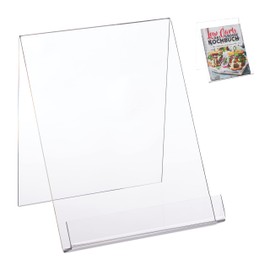 Pack of 2 A4 Acrylic Book Stands for Large Books, Sturdy Book Stand, Reading Stand (HxWxD) 24 x 21 x 19 cm, Transparent