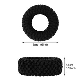 Hanyousheng Pack of 16 Thick Hair Scrunchies, Black Wide, Thick Cotton Hair Scrunchies, Elastic Hair Scrunchies, Soft for Women and Girls, Strong Stretch Hair Bands, Ponytail for Thick Hair