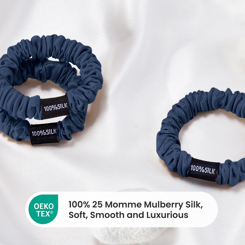 THXSILK 100% 25 Momme Pure Mulberry Silk Hair Scrunchies 3