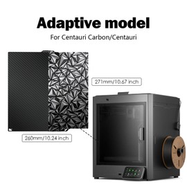 Centauri Carbon PET PEO Build Plate for Elegoo Centauri 260x271mm, 3D Printer Double Sided Textured and Smooth Platform Surface Sheet Platform Flexible Removable Heated Bed 3D Printing Platform Mat