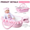 9 PCS Reborn Baby Doll Clothes Set with Pink Bassinet