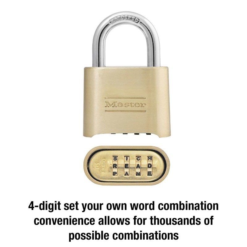 Master Lock Padlock, Set Your Own Letter Combination Lock, 2