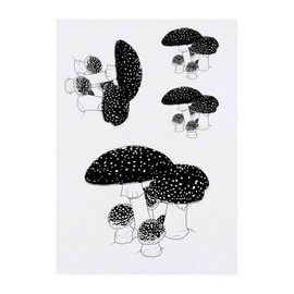 4 x 'Mushroom Cluster' Temporary Tattoos - Water Resistant, Skin-Safe, Non-Toxic Transfers, Mixed Sizes (TO00080688)