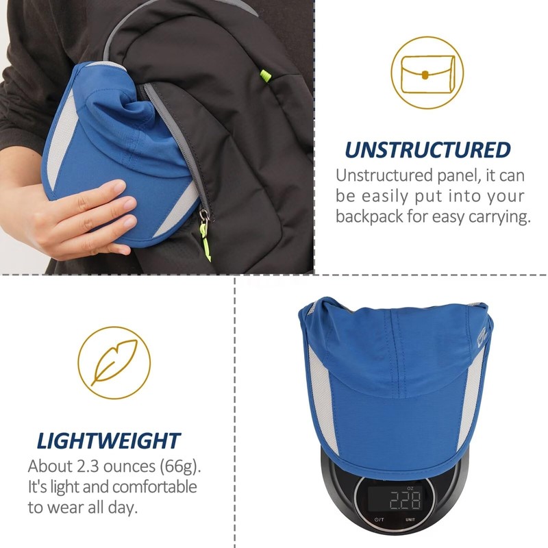 GADIEMKENSD Quick Drying Breathable Running Outdoor Hat Only, blue
