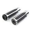 TDR 1 Inch Chrome Handlebar Hand Grips CNC Aluminum Rubber