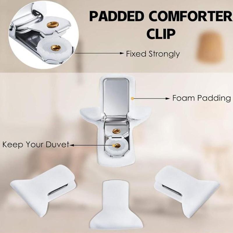 ShiningUU Duvet Clips & Bed Sheet Clips 6pcs Strong Hold