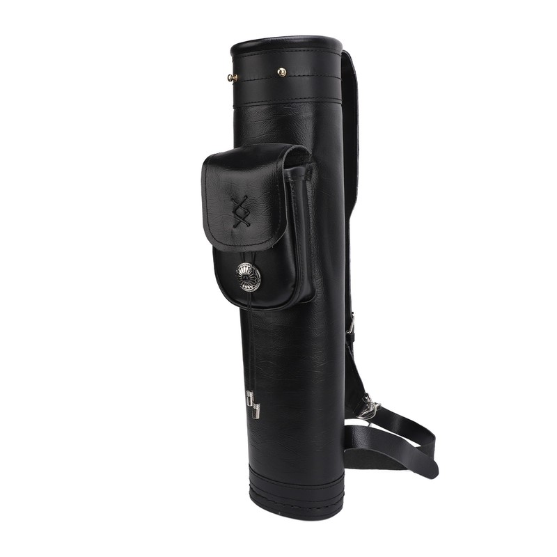 Archery Arrow Quiver Cowhide Leather Arrows Holder Bag Shoulder Back