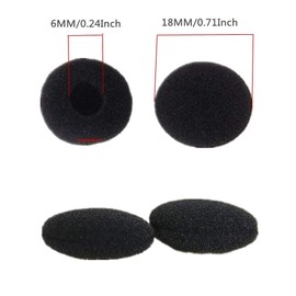 Lsgoodcare 50Pcs Soft Foam Earbud Headphone Ear Pads Replacement Sponge Covers Tips Foam Cushions Pad Protector Earplugs for Earphone Headset Earpiece MP3 MP4 Moblie Phone, Diameter 18MM, Black Color