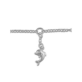 Designer Inspirations Boutique 9.75 Inch Dolphin Charm On Chain Sterling Silver Anklet/Ankle Bracelet/Ankle Chain - 925 Sterling Silver - 9.75" Inch / 25 cm - Anklets for Women