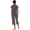 Eberjey Gisele - The Cropped Pajama Set Graphite/Sorbet Pink XS