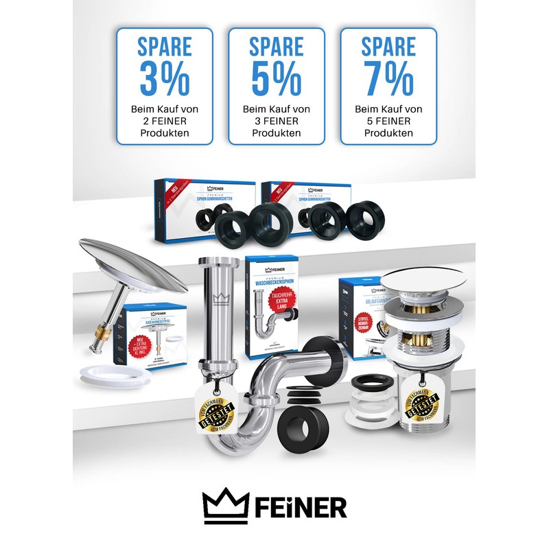 FEINER® – [2 Pieces] Bath Plug Universal Fit - Bath