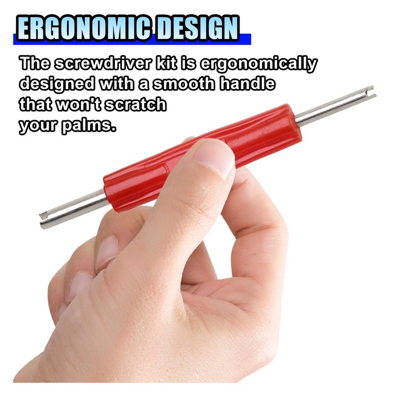 DUSCOKE 5PCS Valve Core Removal Tool, Double Head Schrader Valve