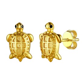 Turtle Cute Gold Earrings Gift For Girls Womens Earings 925 Sterling Silver Jewellery