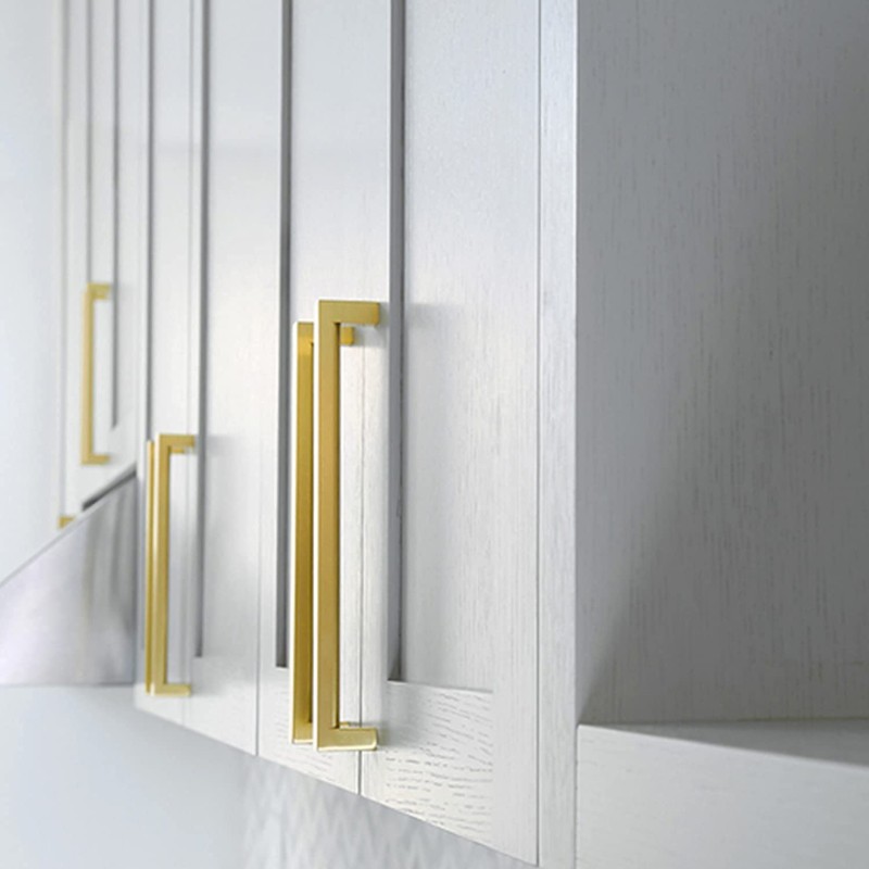 homdiy 10 Inch Gold Cabinet Handles 10 Pack Brushed Brass