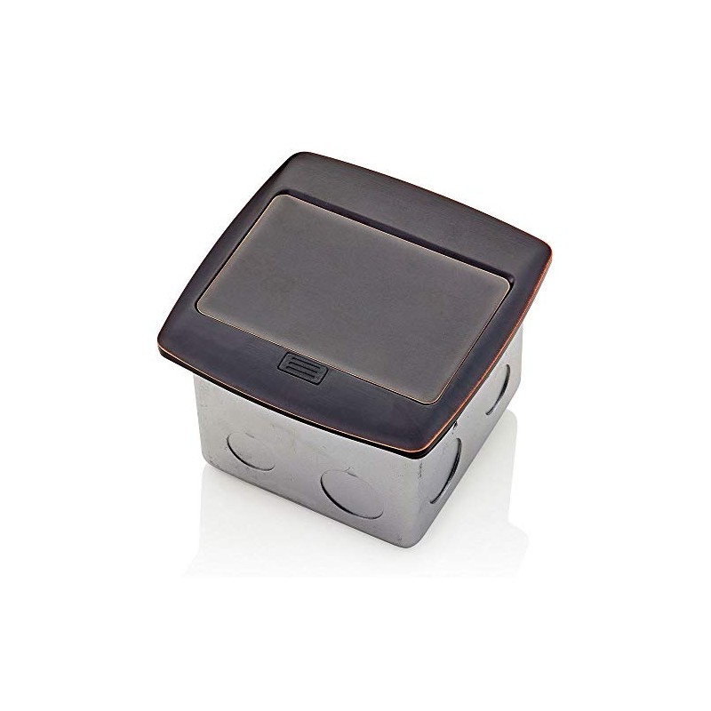 Leviton Pop-Up Floor Box with 20 Amp, Tamper-Resistant Outlet, PFTR2-BZ,