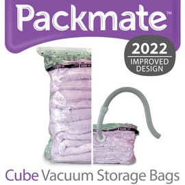 Packmate - 4 Large 85 x 50 x 25cm Cube Vacuum Storage Bag - Ideal for Storing Double Bedding, Duvets, Clothing, Coats, Jackets, Towels, Blankets and Much More