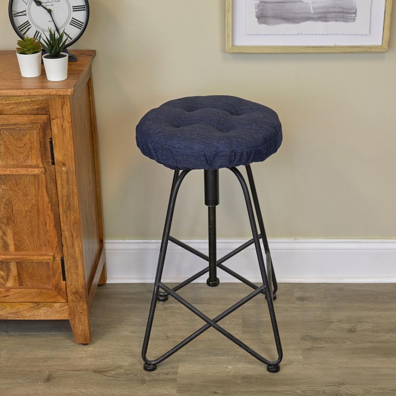 Klear Vu Omega Gripper Non-Slip Tufted Round Barstool Cushion for