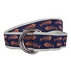 Coral Bonefish D-Ring Belt 44 Brass D-Ring Navy