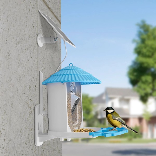Unbranded Solar Powered Bird Feeder W/ 4MP Camera Ai Smart