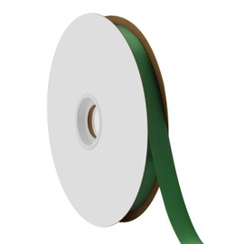Berwick Offray 5/8" Single Face Satin Ribbon, Forest Green, 100 Yds