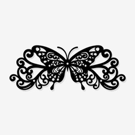 NBEADS Butterfly Metal Wall Art Decor, Black Wall Hanging Decor Silhouette Wall Art Modern Metal Wall Sculptures for Modern Home Hanging Decorations, 11.3x4.3 Inch
