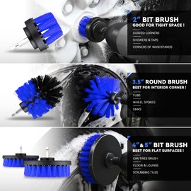 19Pcs Car Wash Cleaning Tool Kit and Detailing Brush Set with Carry Bag Universal For Interior, Exterior, Wheels and Air Vent, Blue