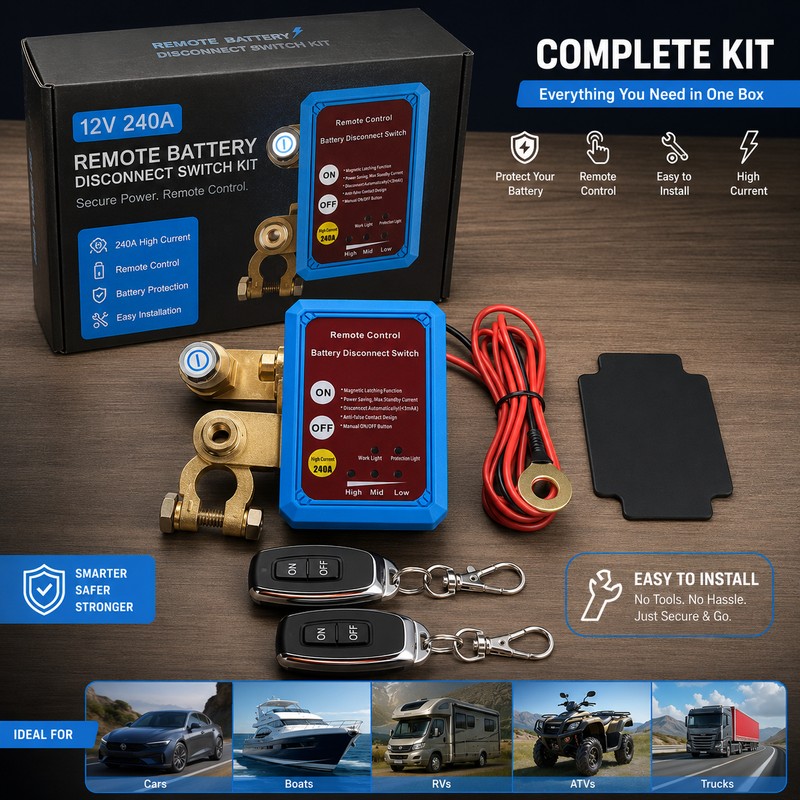 12V Remote Battery Disconnect Switch for Cars and Trucks –